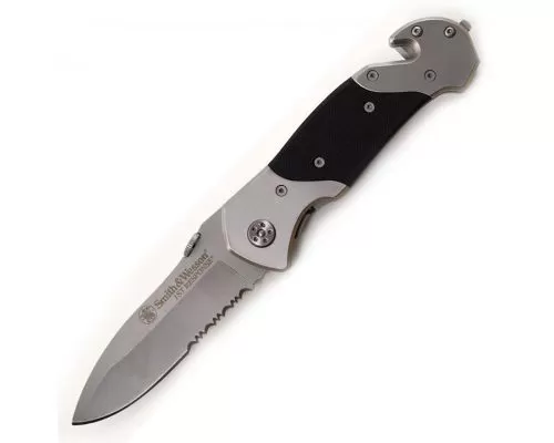 BTI Tools 3.3" Liner Lock Folding Knife Partially Serrated Drop Point Blade - SWFRS