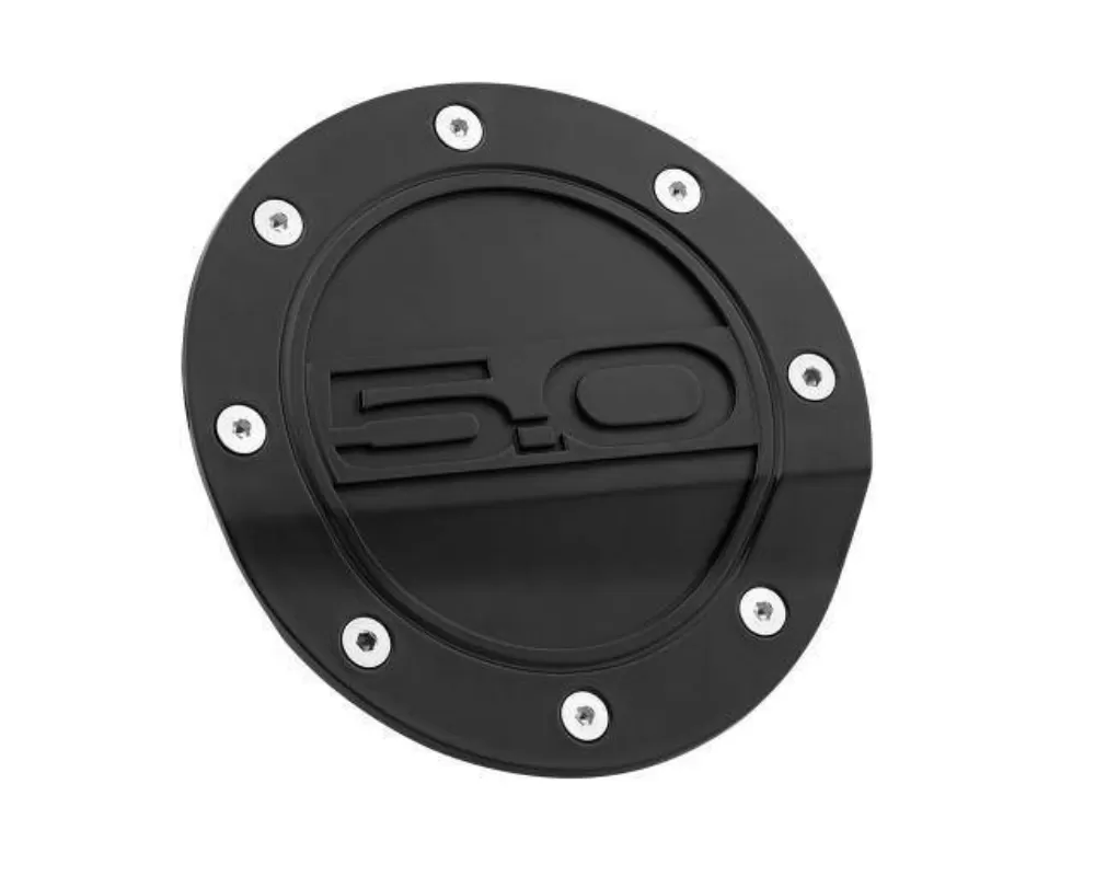 Drake Comp Series Black 5.0 Logo Fuel Door Ford Mustang 2015-2022 - FR3Z-6640526-5A