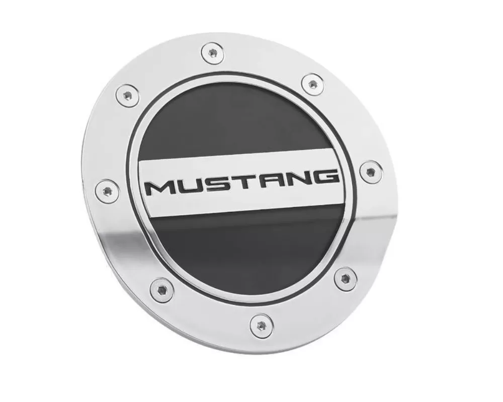 Drake Silver/Black Comp Series Fuel Door Ford Mustang 2015+ - FR3Z-6640526-MS
