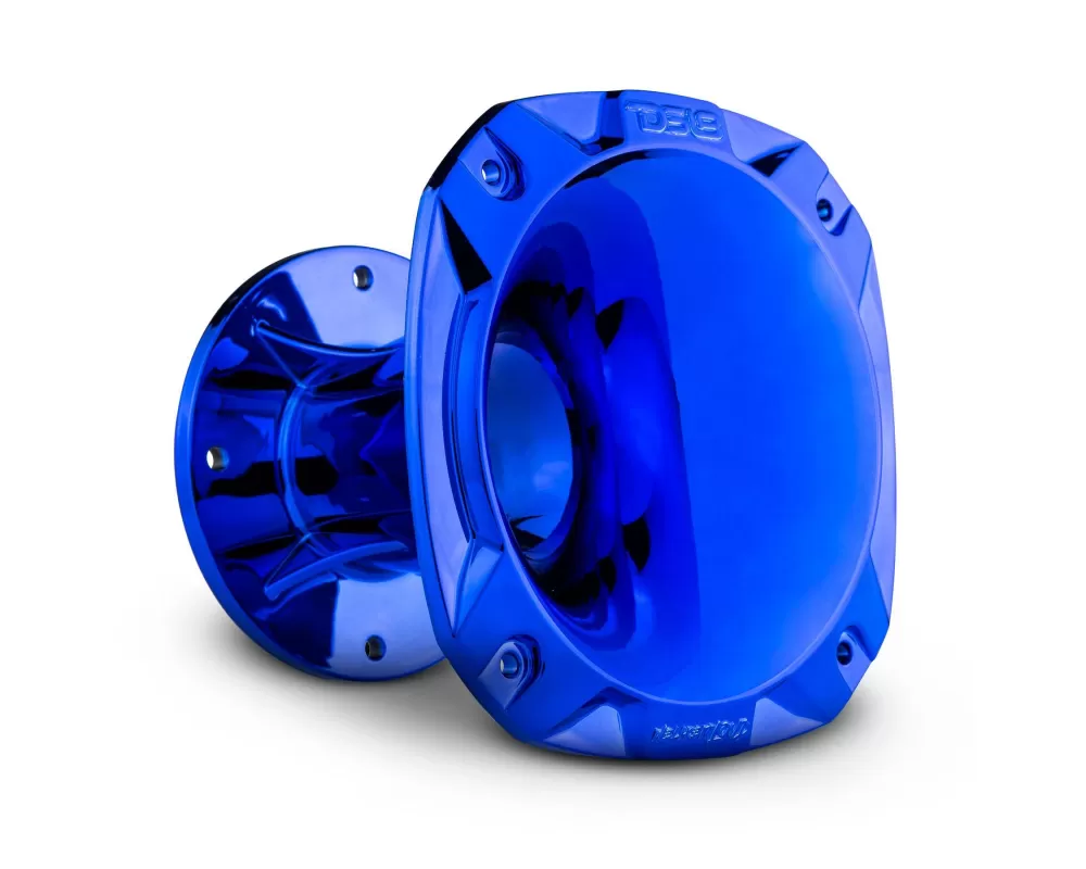 DS18 Chrome Blue PRO Bolt On 2 Inch 35 Degrees 4.84 Inch Depth Plastic Horn - PRO-HP102/CBL