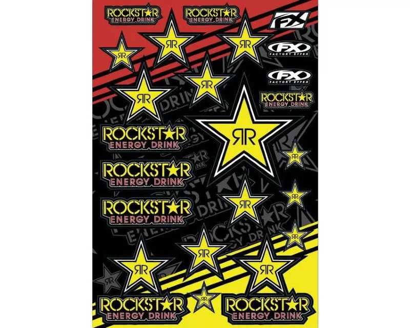 Factory Effex 12"x19" Energy Mylar Sticker Sheet Rockstar - 15-68700