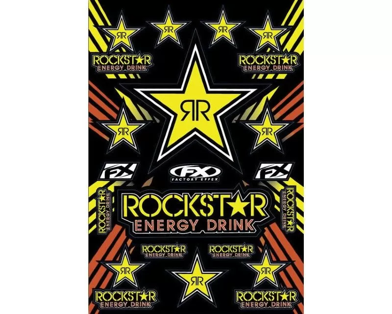Factory Effex 12"x19" Energy Sticker Sheet Rockstar - 15-68702