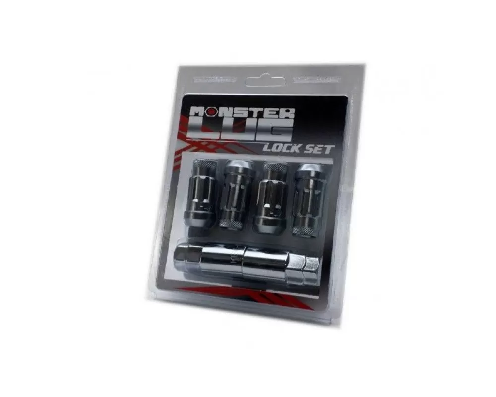Monster Lug Lock Set - 1/2" Black Chrome - 33005T