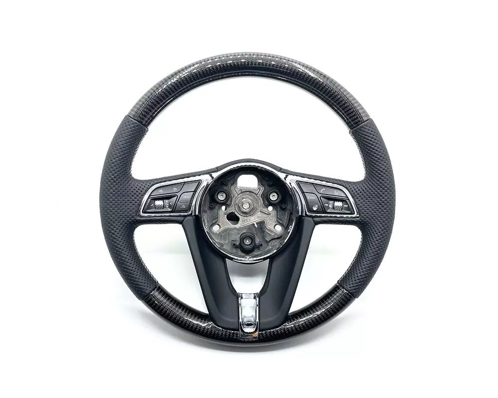 Bentley GT Speed | Bentayga 3 Spoke OEM Upgraded Customized Steering Wheel Carbon Silver Stitch Perf Grips - VR-SW-149