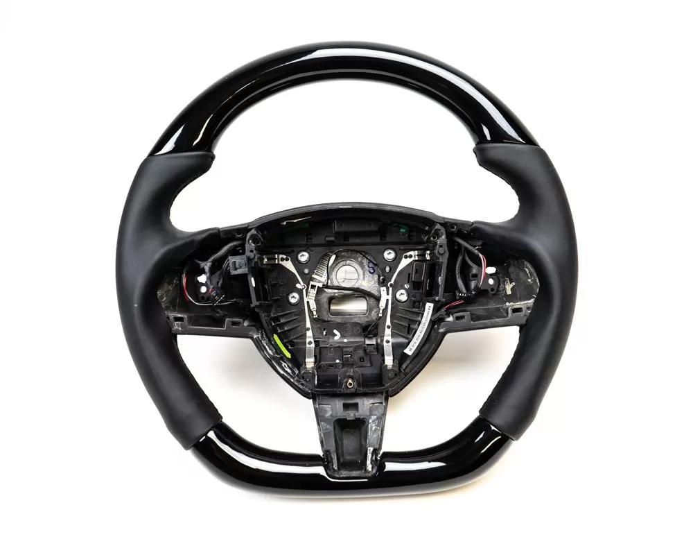 Jaguar XF | XK OEM Upgraded Steering Wheel 2008-2015 Piano Black Smooth Leather Grips - VR-JAG-XFXK-STR-WHL-LTHR