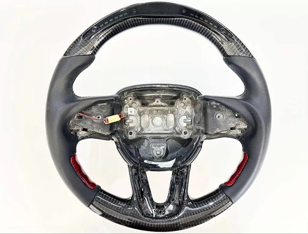 Dodge Challenger | Charger | Durango OEM Upgraded Steering Wheel 2015-2021 Carbon Fiber, LED Shift Light - VR-DGE-RT-STR-WHL-CFLED