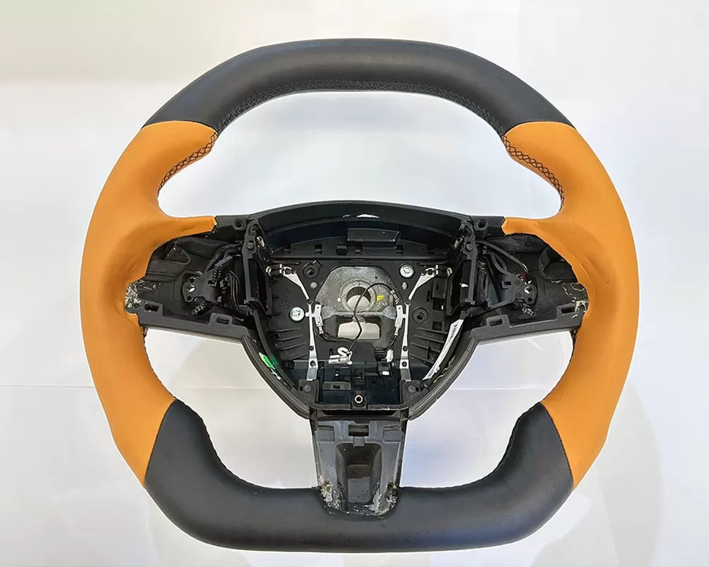 Jaguar XF | XK OEM Upgraded Steering Wheel Factory Heated 2008-2015 Tan Leather, Smooth Grips - VR-JAG-XFXK-STR-WHL-LTLTHR