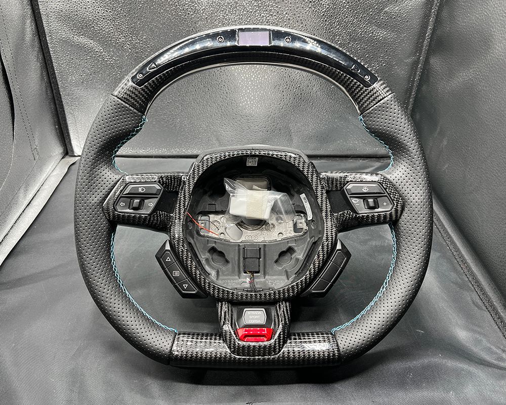 Lamborghini Huracan OEM Upgraded Carbon Fiber with Shift Light Steering Wheel - VR-LAMB-HUR-STRWHL-CL