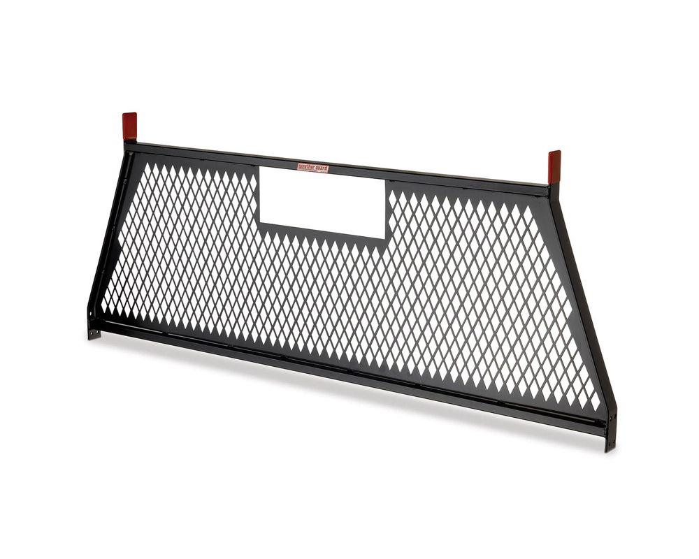 Weather Guard Full Size Diamond Punched Cab Protector Screen - Steel, Gloss Black Finish - 1906-5-02
