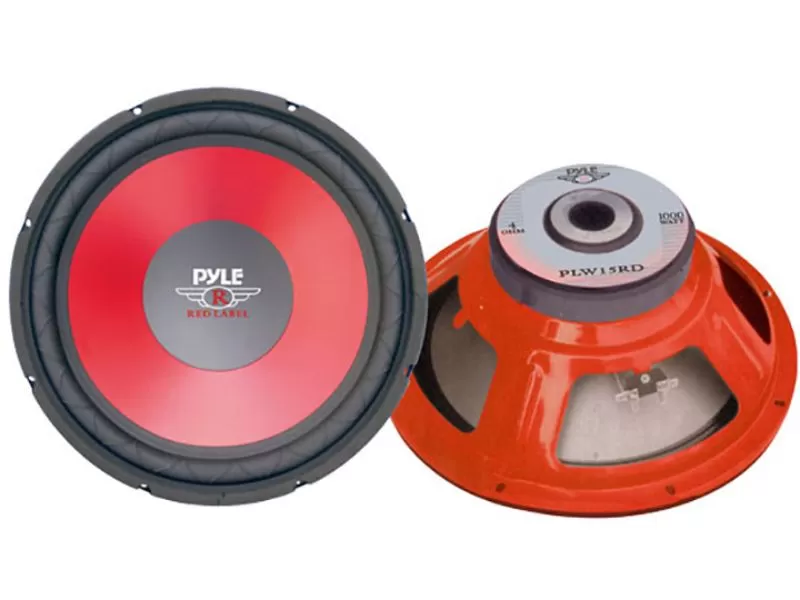 Pyle 15" Woofer 500W RMS/1000W Max Single 4 Ohm Voice Coil Red Label - PLW15RD