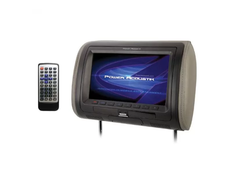 Power Acoustik 7" Headrest Monitor 3-Color Skins LCD/DVD USB/SD (Sold Each) - HDVD71CC