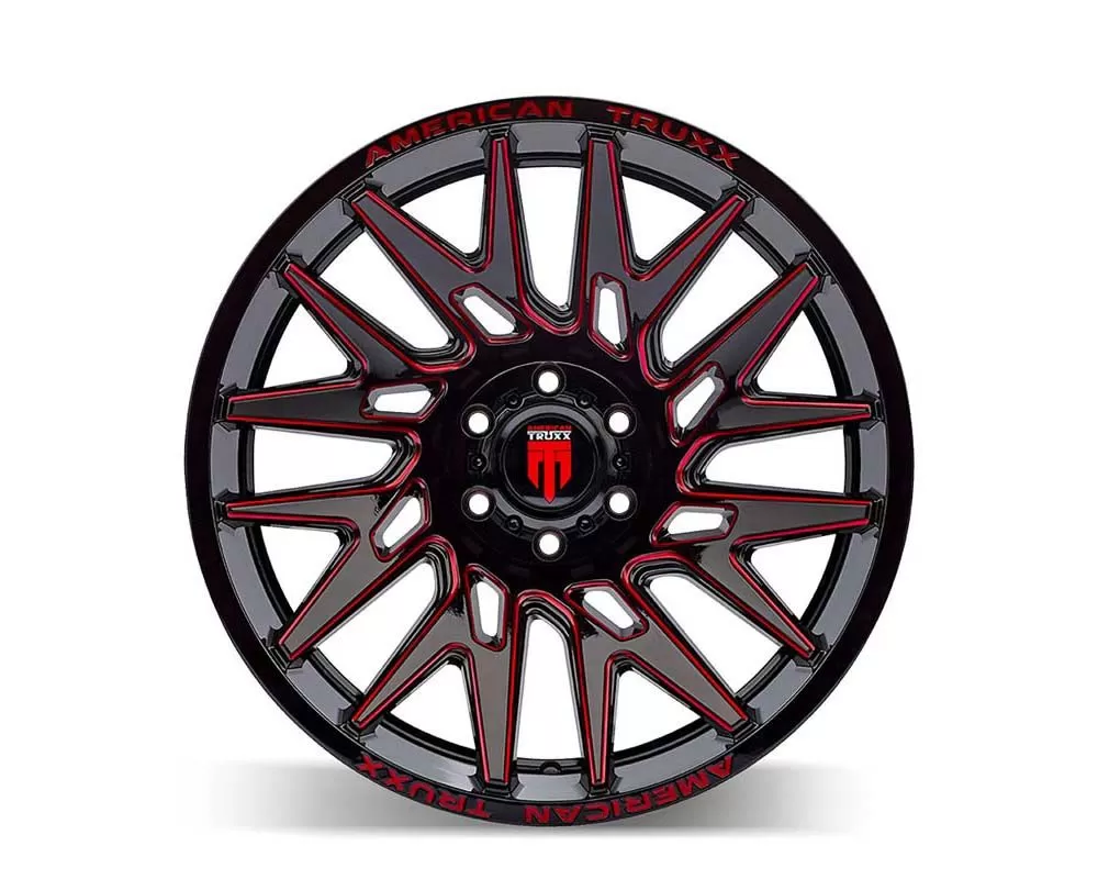 American Truxx Evolution Wheel 22x12 8x180 -44mm Gloss Black Prizm Red - AT1919-22278BTR