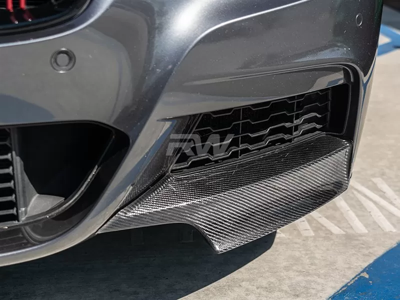 RW Carbon Fiber Front Splitters w/ 3M Tape BMW F30 2012+ - bmwf30047-1