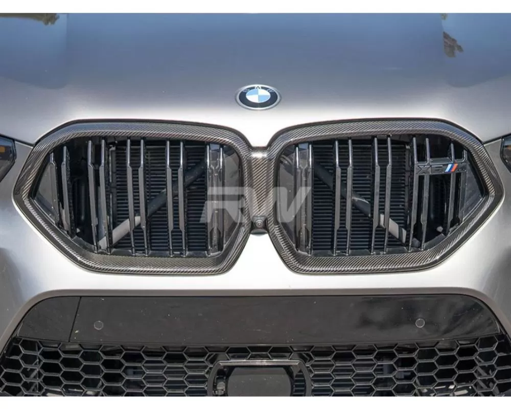 RW Carbon Carbon Fiber Grille Surrounds BMW G06 X6 | F96 X6M 2019-2023 - bmwg06007