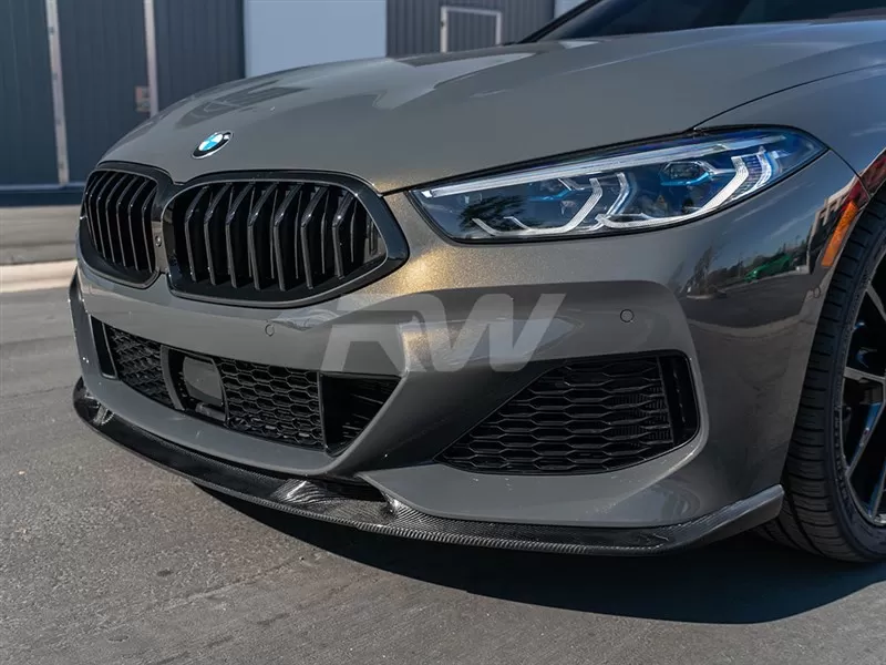 RW Carbon 3D Style CF Front Lip w/ SLiPLO Anti-Scrape Kit BMW G14 | G15 | G16 8-Series 2019-2023 - bmwg15003-1