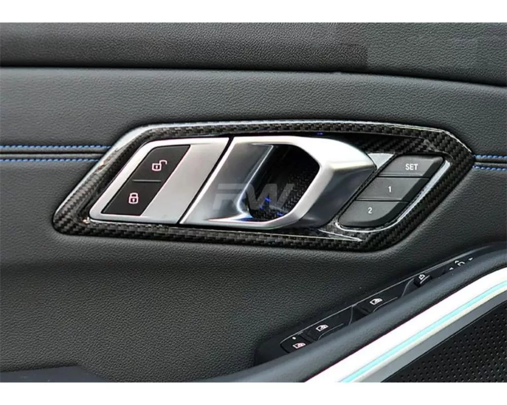 RW Carbon Carbon Fiber Door Handle Trims BMW G80 M3 2021-2023 - bmwg8x021
