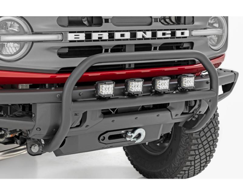 Rough Country Nudge Bar OE Modular Steel with 4" Round LED Lights Ford Bronco 4WD 2021-2024 - 51104