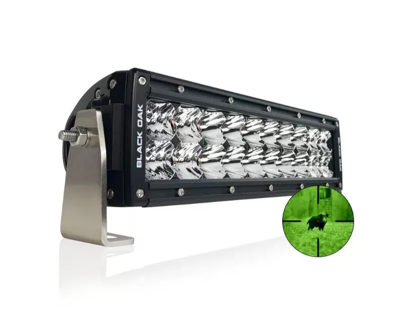 Black Oak 10 Inch Infrared IR LED Double Row Light Bar LED Pro Series 2.0 850nm Black - 10IR-850