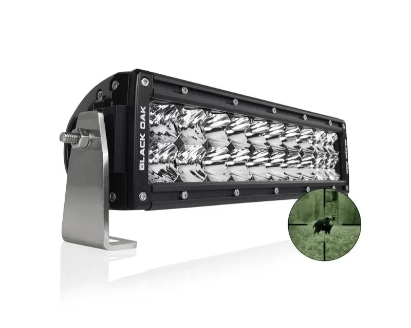 Black Oak 10 Inch Infrared IR LED Double Row Light Bar LED Pro Series 2.0 940nm Black - 10IR-940