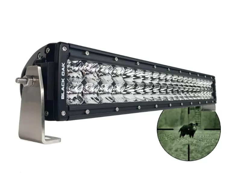 Black Oak 20 Inch Infrared IR LED Double Row Light Bar LED Pro Series 2.0 940nm Black - 20IR-940