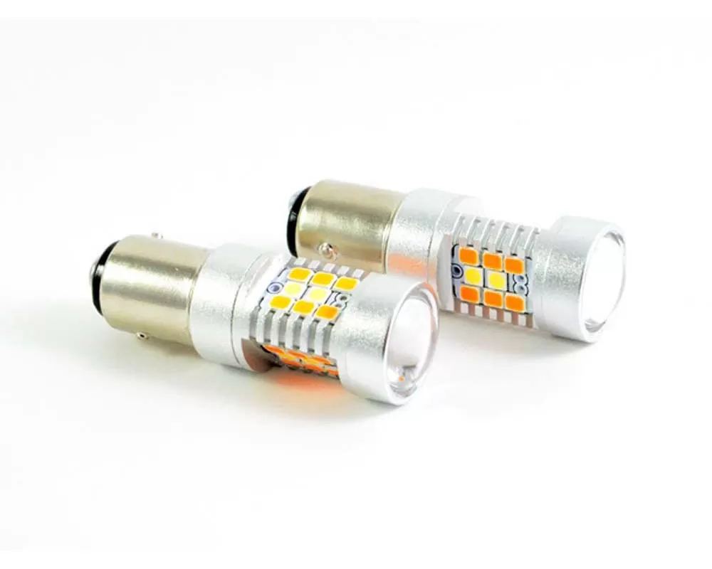 CrystaLux 1157 CL65 650 Lumen LED Bulbs Amber/White Switchback Pair - 1157SB-CL65