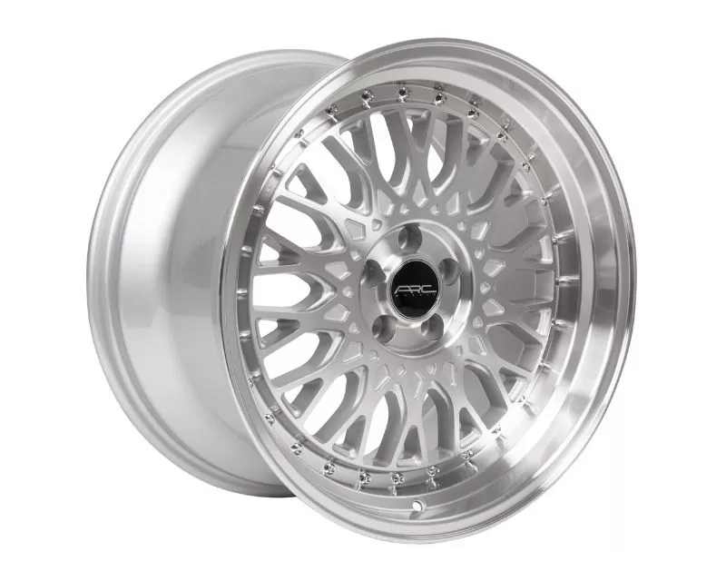 ARC Wheels AR01 17x8.5 5x108 35mm Silver Machine Face Lip Chrome Rivet Wheel - AR01178551435SF-508
