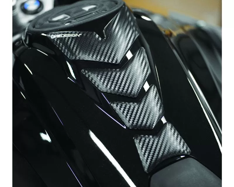 One Emblems Carbon Look Soft Touch Slim Prespaced Tank Pad Aprilia | BMW | Buell | Ducati | Honda | Kawasaki | Suzuki | Triumph | Yamaha 1984-2018 - CGAN127P