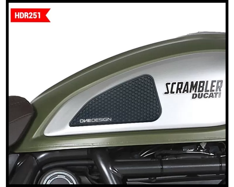 One Emblems Black HDR Tank Side Pad Ducati Scrambler 2015-2019 - HDR 251