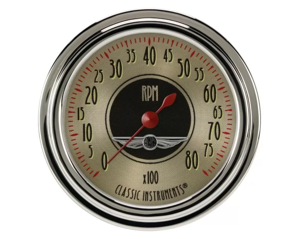 Classic Instruments All American Nickel Series 2-5/8" 8000 RPM Tachometer - AN383SLC