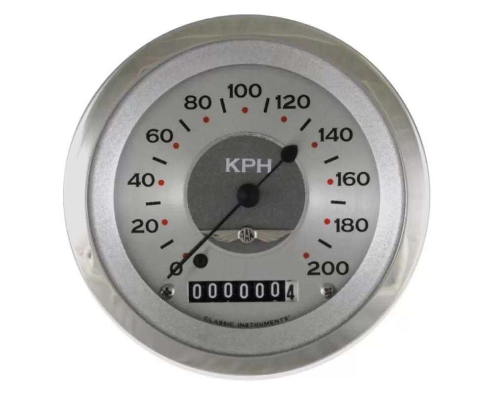 Classic Instruments All American Series 3-3/8" 200 KPH Speedometer - AW59SRC