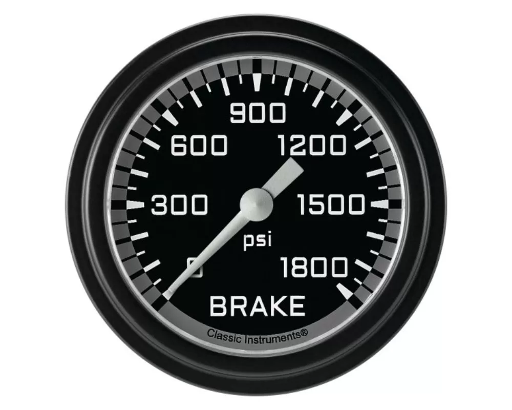 Classic Instruments AutoCross Gray Series 2-5/8" Brake Pressure Gauge w/ Matte Black Bezel - AX367GBLF