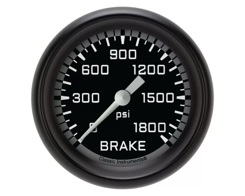 Classic Instruments AutoCross Gray Series 2-5/8" Brake Pressure Gauge w/ Matte Black Performance Bezel - AX367GBPF