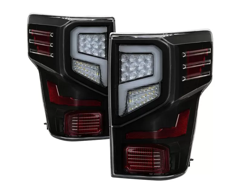 Xtune Light Bar Style LED Tail Lights With Black Lens Nissan Titan 2016-2020 - ALT-JH-NT16-LBLED-BK