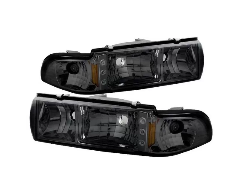 Xtune Smoke 1PC LED Crystal Headlights Chevrolet Caprice | Impala 1991-1996 - HD-ON-CCP91-1PC-LED-SM