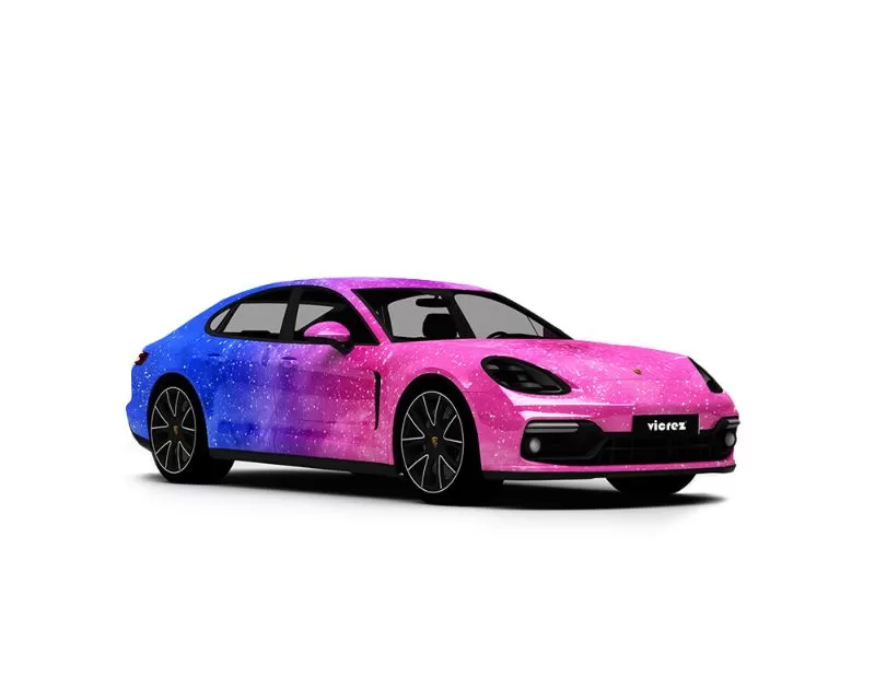 Vicrez Vinyl Car Wrap Film vzv10846-G Gloss Pink To Blue Galaxy Horizontal Gradient Pattern 5ft x 65ft - vzv10846-G