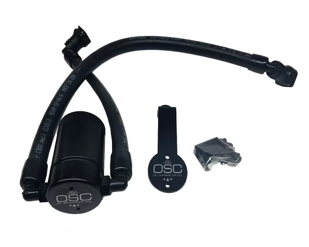 J&L 3.0 Black Anodized Oil Separator (Driver Side) Ford Mustang 2011-2022 - 3011D-B
