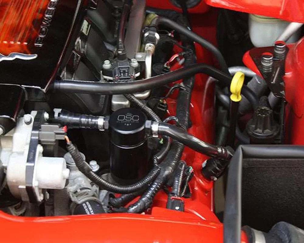 J&L Driver Side Oil Separator 3.0 - Black Anodized Ford Mustang GT/Bullitt/Saleen 2005-2010 - 3013D-B