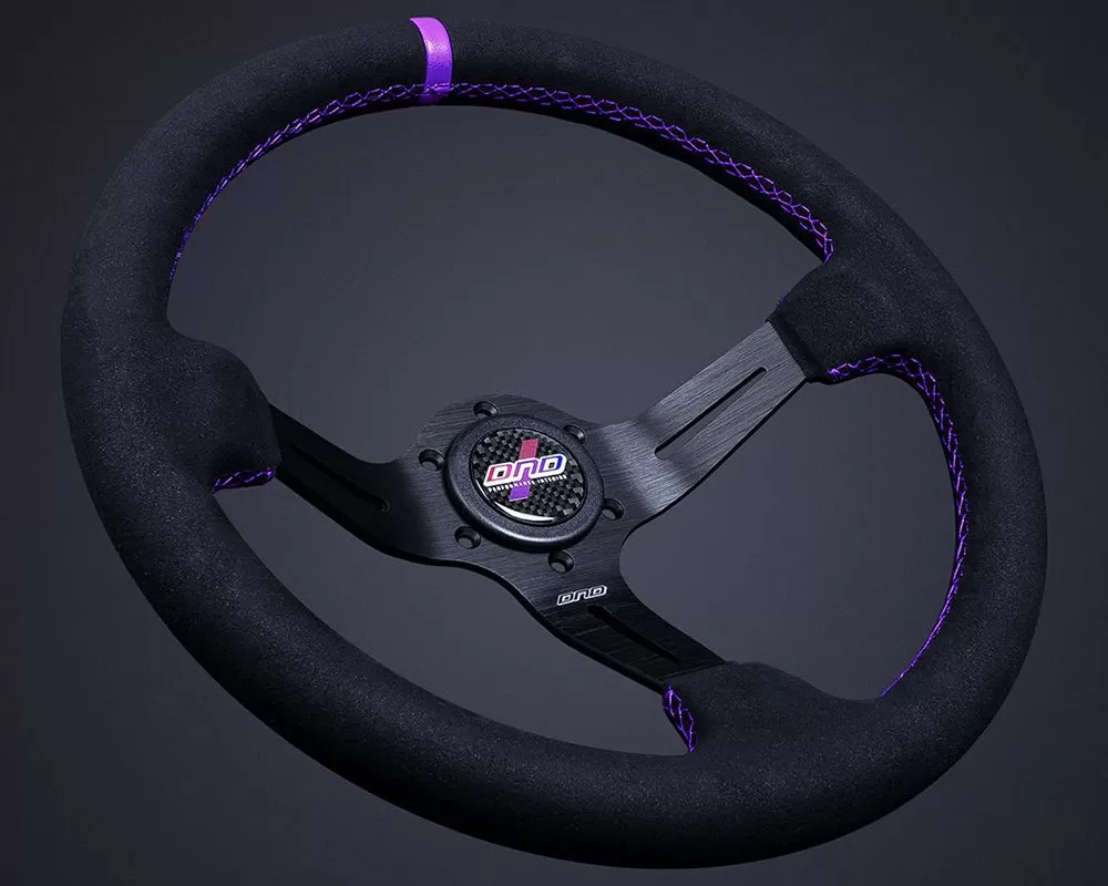 DND Performance 75mm Alcantara Purple Stitch Race Steering Wheel - ARW-PR