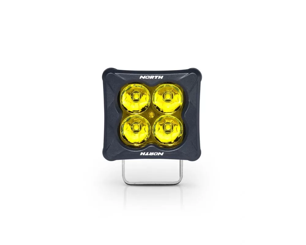 North Lights 3" Cube Light w/ 2" Gold Amber Lens LED Spot Beam (Pair) - NRTH-PD-2-S-A