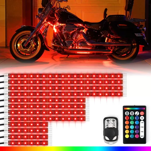 Xprite 12-Piece G1 Moto Series LED RGB Underbody Glow Kit with Remote Control - UGL-MOTOR-G1-12PC