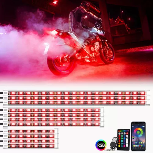 Xprite 12-Piece G2 Moto Series LED RGB Underbody Glow Kit with Bluetooth & Remote Control - UGL-MOTOR-G2-12PC