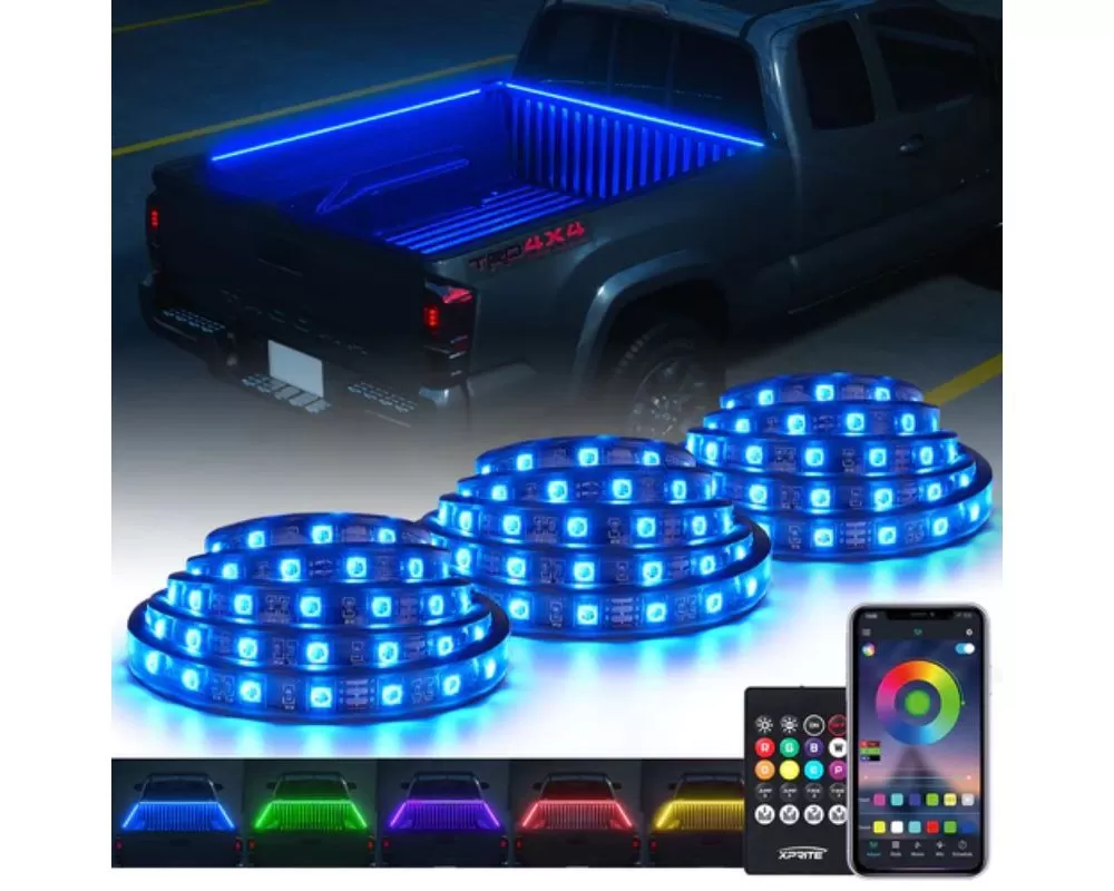 Xprite  Spire 3 Series Multi-Color RGB LED Truck Bed Light Strips with Bluetooth and Remote Control - DL-TBL-3-RGB