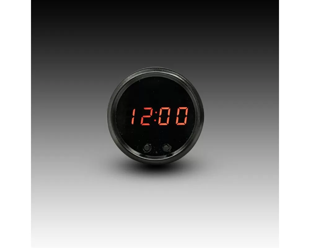 Intellitronix 2 1/16" Black Bezel Programmable Red LED Digital Clock w/ 2 Push Buttons - M8009R