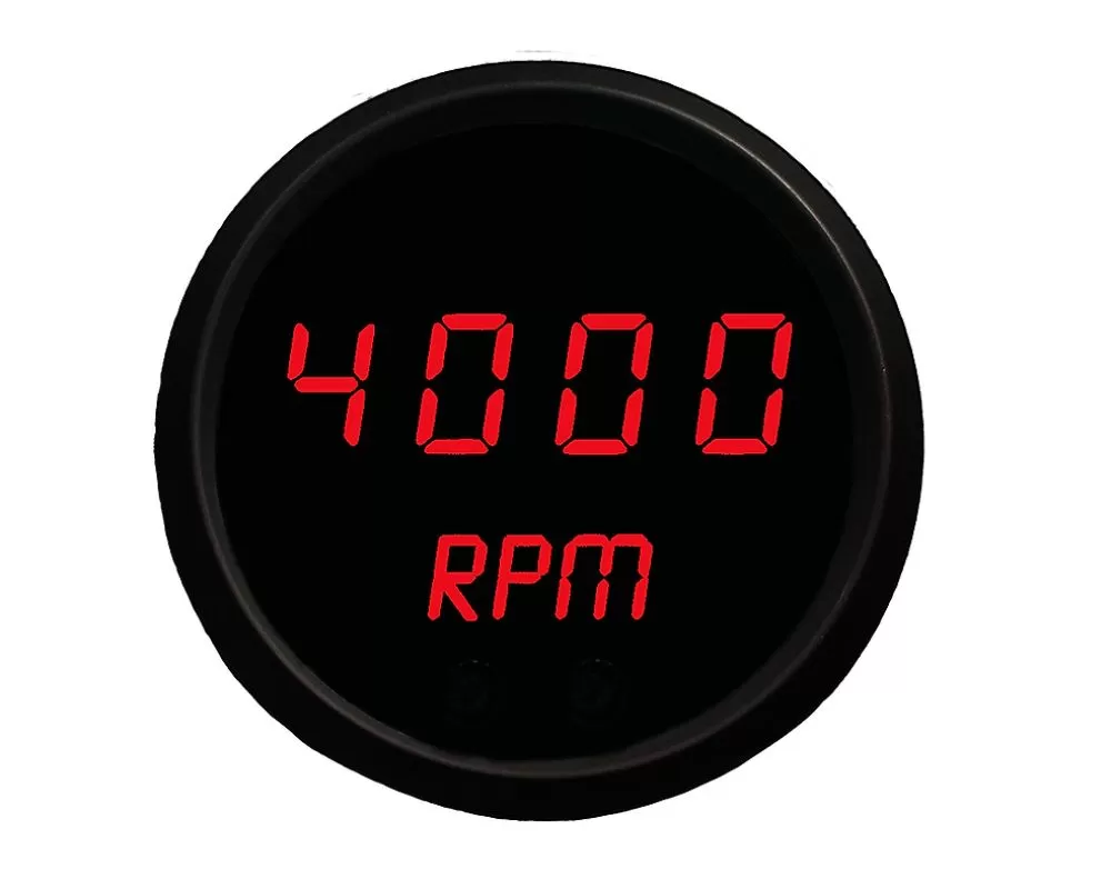 Intellitronix 2 1/16" Black Bezel Programmable Red LED Digital Tachometer - M9002R