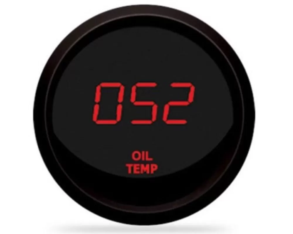 Intellitronix 2 1/16" Black Bezel Red LED Digital Oil Temperature Gauge - M9108R