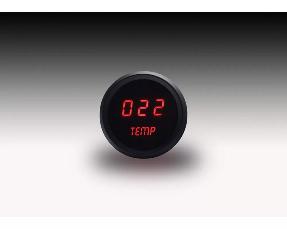 Intellitronix 2 1/16" Black Bezel Red LED Digital Water Temperature Gauge - M9113R