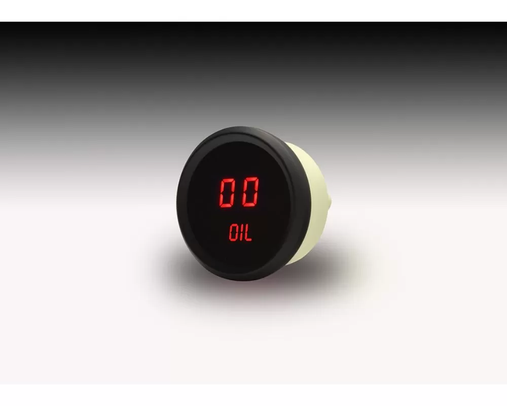 Intellitronix 2 1/16" Black Bezel Red LED Digital Oil Pressure Gauge - M9114R