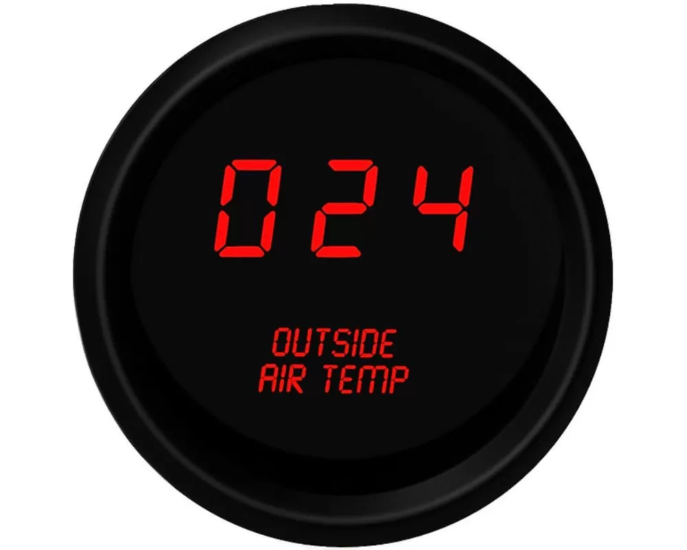 Intellitronix 2 1/16" Black Bezel Red LED Digital Outside Air Temperature Gauge - M9123R