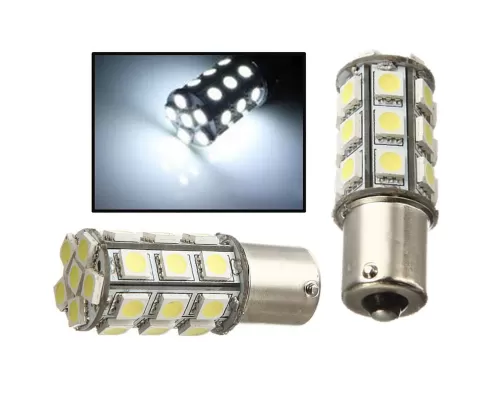 Octane Lighting 27 SMD White LED 12V Park Parking Back Up Tail Light Turn Signal Lamp Bulbs - OL-1156-27-W