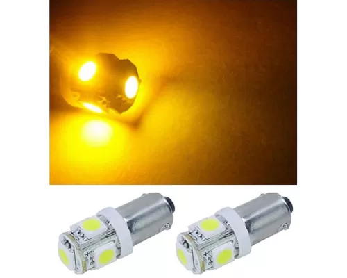 Octane Lighting 2 Yellow Amber 5 LED Dash Panel Cluster Gauge Clock Glove Box Light Bulbs Pair Eiko - OL-1895-5A